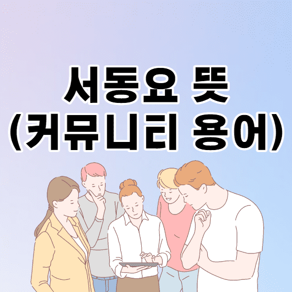 서동요 뜻 (커뮤니티 용어)